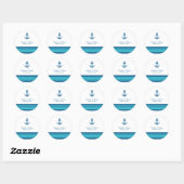 Blue Turquoise Nautical Anchor Wedding Stickers (Vel)