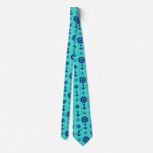 Blue Turquoise Nautical Coastal Boating Stropdas (Achterkant)