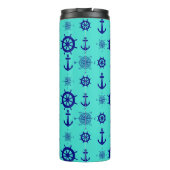 Blue Turquoise Nautical Coastal Boating Thermosbeker (Achterkant)