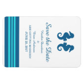 Blue Turquoise Nautical Seahorse Save the Date Magneet (Horizontaal)