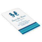 Blue Turquoise Nautical Seahorse Save the Date Magneet (Rechterzijde)