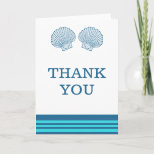 Blue Turquoise Nautical Seashells - Hartelijk dank Bedankkaart