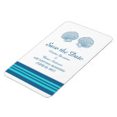 Blue Turquoise Nautical Seashells Save the Date Magneet (Linkerzijde)