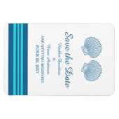 Blue Turquoise Nautical Seashells Save the Date Magneet (Horizontaal)
