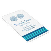 Blue Turquoise Nautical Seashells Save the Date Magneet (Rechterzijde)