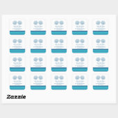 Blue Turquoise Nautical Seashells Save the Date Vierkante Sticker (Vel)