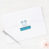 Blue Turquoise Nautical Seashells Save the Date Vierkante Sticker (Envelop)