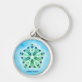 *~* Blue, Turquoise, Navy en Paarse Mandala Sleutelhanger