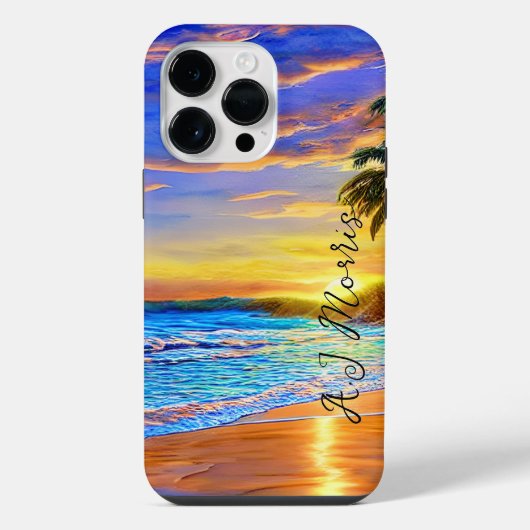 Blue Turquoise Ocean Sunset iPhone Hoesje (Achterkant)