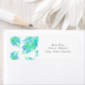 Blue Turquoise Palm Fronds Etiket (Insitu)