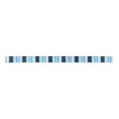 Blue Turquoise Polka Dot Geometric Stripes Satijnen Lint (Voorkant)