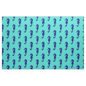 Blue Turquoise Seahorse Coastal Pattern Stof (Fat Quarter)