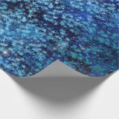 Blue Turquoise Stars Galaxy Startled Confetti Cadeaupapier (Hoek)