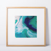 Blue Turquoise Swirls Marble Abstracte Art Poster