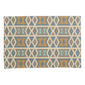 Blue Turquoise Teal Orange Brown Tribal Pattern Kussensloop (Voorkant-Rechts)