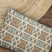 Blue Turquoise Teal Orange Brown Tribal Pattern Kussensloop
