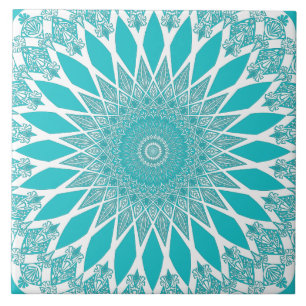 Blue Turquoise Tristyns Mandala Tegeltje
