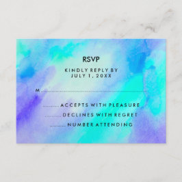 Blue Turquoise Waterverf Kijk naar Mitzvah RSVP