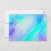 Blue Turquoise Waterverf Kijk naar Mitzvah RSVP (Achterkant)