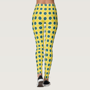 Blue Turquoise Yellow Leggings