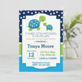 Blue Turtle Baby shower Invitation (Jongen) Kaart (Staand voorkant)