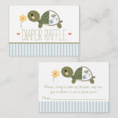 Blue Turtle in Luier Raffle Tickets Informatiekaartje (Voorkant / Achterkant)