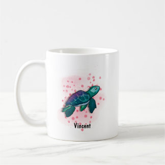 Blue Turtle waterverf stijl Koffiemok