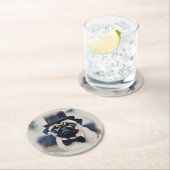 BLue Tux Pug Portret Ronde Kartonnen Onderzetter (Insitu)