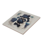  BLue Tux Pug Portret Tegeltje (Zijkant)