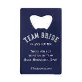 Blue Tuxedo Team Bride Credit Kaart Bottle Opener Creditkaart Flessenopener (Voorkant)