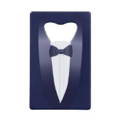 Blue Tuxedo Team Bride Credit Kaart Bottle Opener Creditkaart Flessenopener (Achterkant)