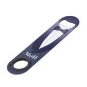 Blue Tuxedo Wedding Man of Honor Bar Key Speed Flessenopener (Voorkant Gekanteld)