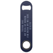 Blue Tuxedo Wedding Man of Honor Bar Key Speed Flessenopener (Achterkant)