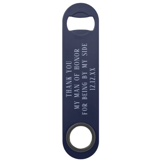Blue Tuxedo Wedding Man of Honor Bar Key Speed Flessenopener (Achterkant)