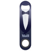 Blue Tuxedo Wedding Man of Honor Bar Key Speed Flessenopener (Voorkant)