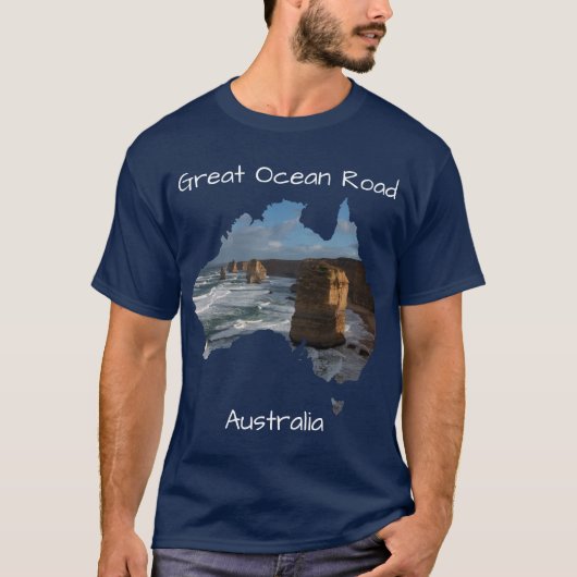 Blue Twelve Apostelen Great Ocean Road Australië T-shirt (Voorkant)