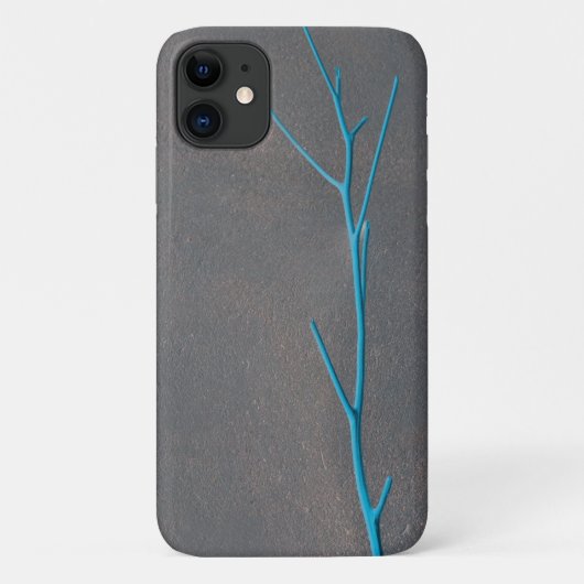 Blue Twig Gray Concrete Minimalism iPhone 11 Hoesj Case-Mate iPhone Case (Achterkant)