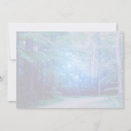 Blue Twilight Firefly Glow Fantasy Bossen Notitiekaartje (Achterkant)