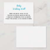 Blue Twin Baby Boys Wishing Well Baby shower Informatiekaartje (Voorkant / Achterkant)