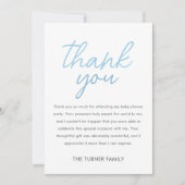 Blue Twin Baby shower Bedankkaart (Voorkant)