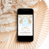 Blue Twin Boys Beer ballonnen Baby shower Kaart