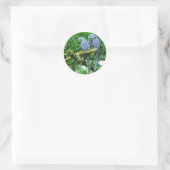 Blue Twin Parrots Ronde Sticker (Tas)