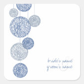 Blue Twine Wereldbollen Bruiloft Sticker (Voorkant)