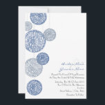 Blue Twine Wereldbollen Wedding Invitation Kaart<br><div class="desc">Een eenvoudige trouwuitnodiging met een illustratie van een groep van zeven lantaarns inspireerde wereldbollen aan de linkerkant met een blauw kleurenschema. Pas de tekst rechts aan.  Woorden zijn van bruid en bruid.</div>