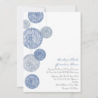 Blue Twine Wereldbollen Wedding Invitation