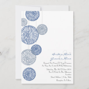 Blue Twine Wereldbollen Wedding Invitation Kaart