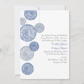 Blue Twine Wereldbollen Wedding Invitation Kaart (Voorkant)