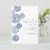 Blue Twine Wereldbollen Wedding Invitation Kaart (Staand voorkant)
