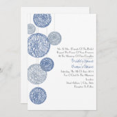 Blue Twine Wereldbollen Wedding Invitation Kaart (Voorkant / Achterkant)