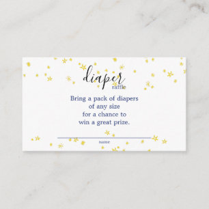 Blue Twinkle Little Star Baby shower Diaper Raffle Informatiekaartje